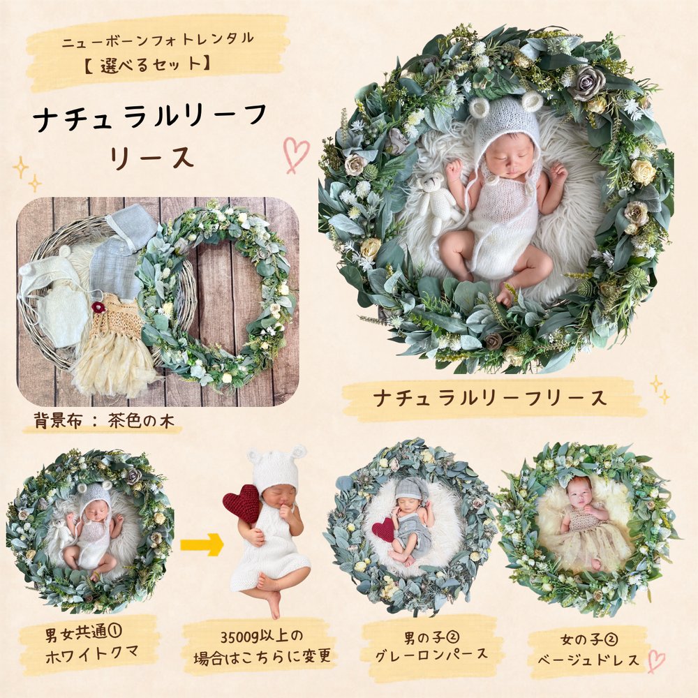 ナチュラルリーフ＆ホワイトドライスワッグ