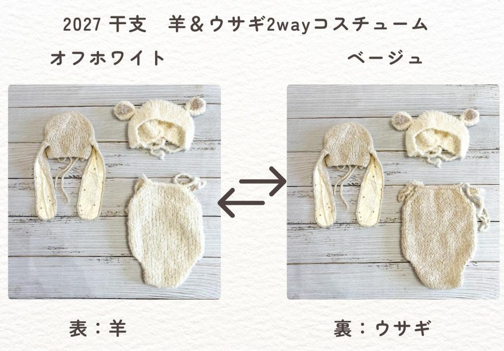 羊とうさぎの2wayコスチューム